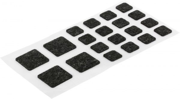 Самоклейка чорна повстяна для кухні 20x20 мм 35x35 мм Comfort Textile Group 20 шт