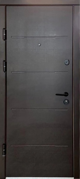 Двері вхідні Міністерство дверей КС 256+ венге горизонт темний / дуб пломбір 2050x960 мм ліві