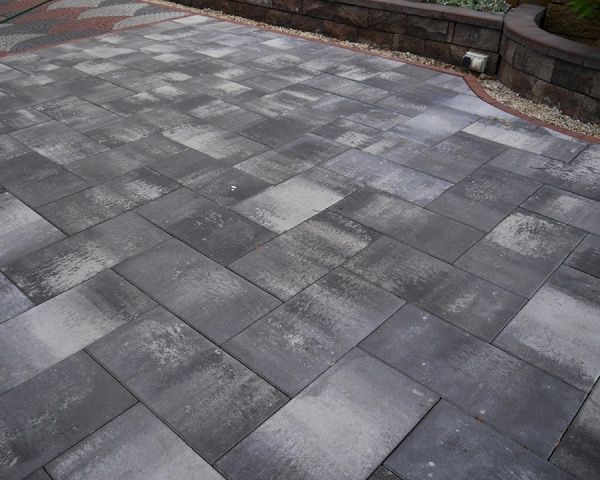 Тротуарная плитка Золотой Мандарин Неолит 600х300х60 серая