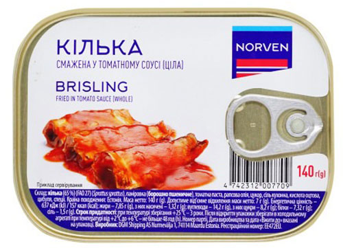 Кільки в томатному соусі Norven смажена 140 г