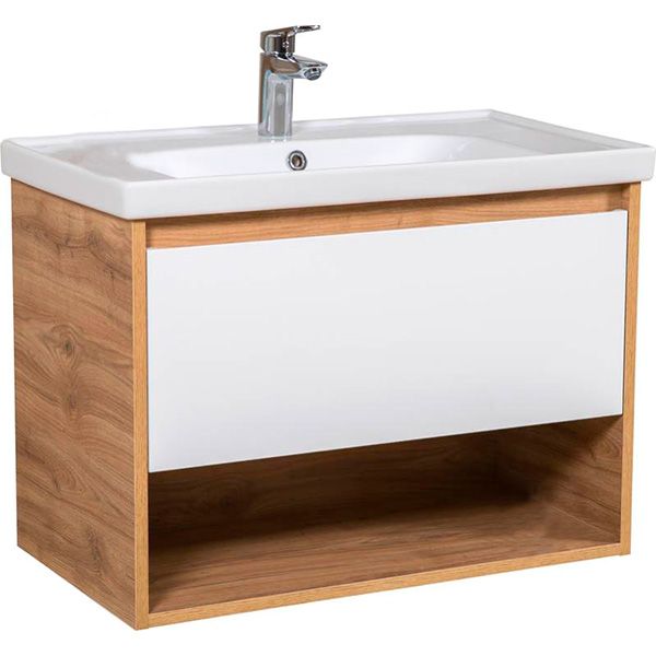 Тумба підвісна ScandiSPA Edda севілья з умивальником Frame 80 см