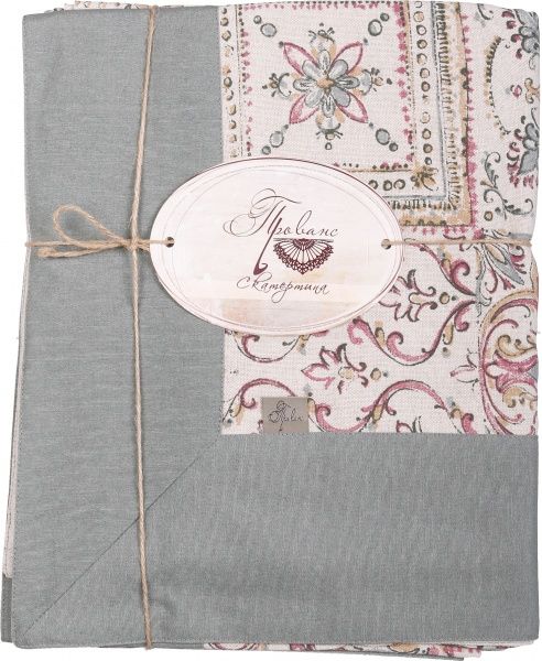 Скатерть Mosaic 140x220 см серый с рисунком Прованс 
