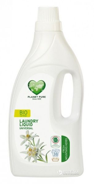Гель для машинной и ручной стирки PLANET PURE жидкое средство, гипоаллергенный 1,55 л 1 кг