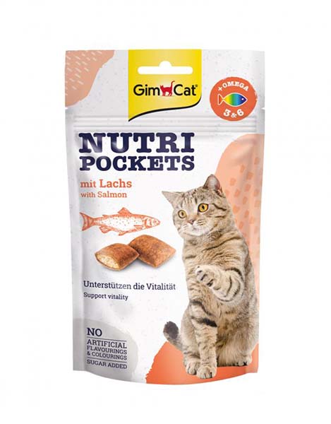 Витамины Gimpet  GimCat Nutri Pockets Лосось + Омега 3+6 60 г