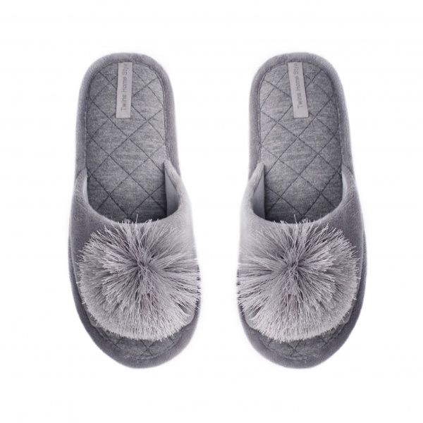 Капці домашні Twins HS-VL помпон р. 36-37 сірий 