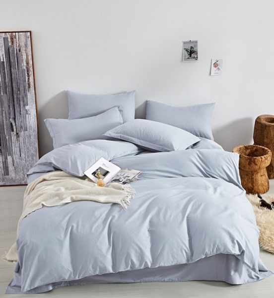 Комплект постельного белья семейный светло-голубой Word of Dream 