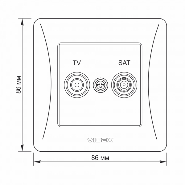 Розетка TV+SAT оконечная Videx Binera IP20 белый VF-BNSK2TVSATE-W