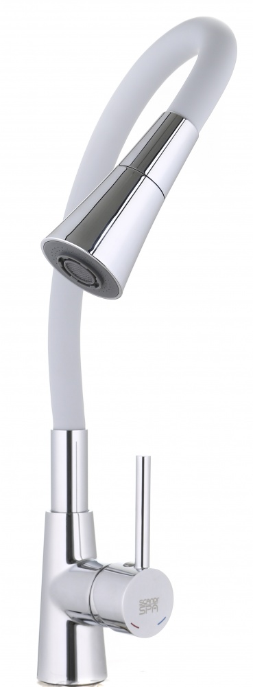 Змішувач для кухні ScandiSPA з гнучким виливом 2 режими сірий