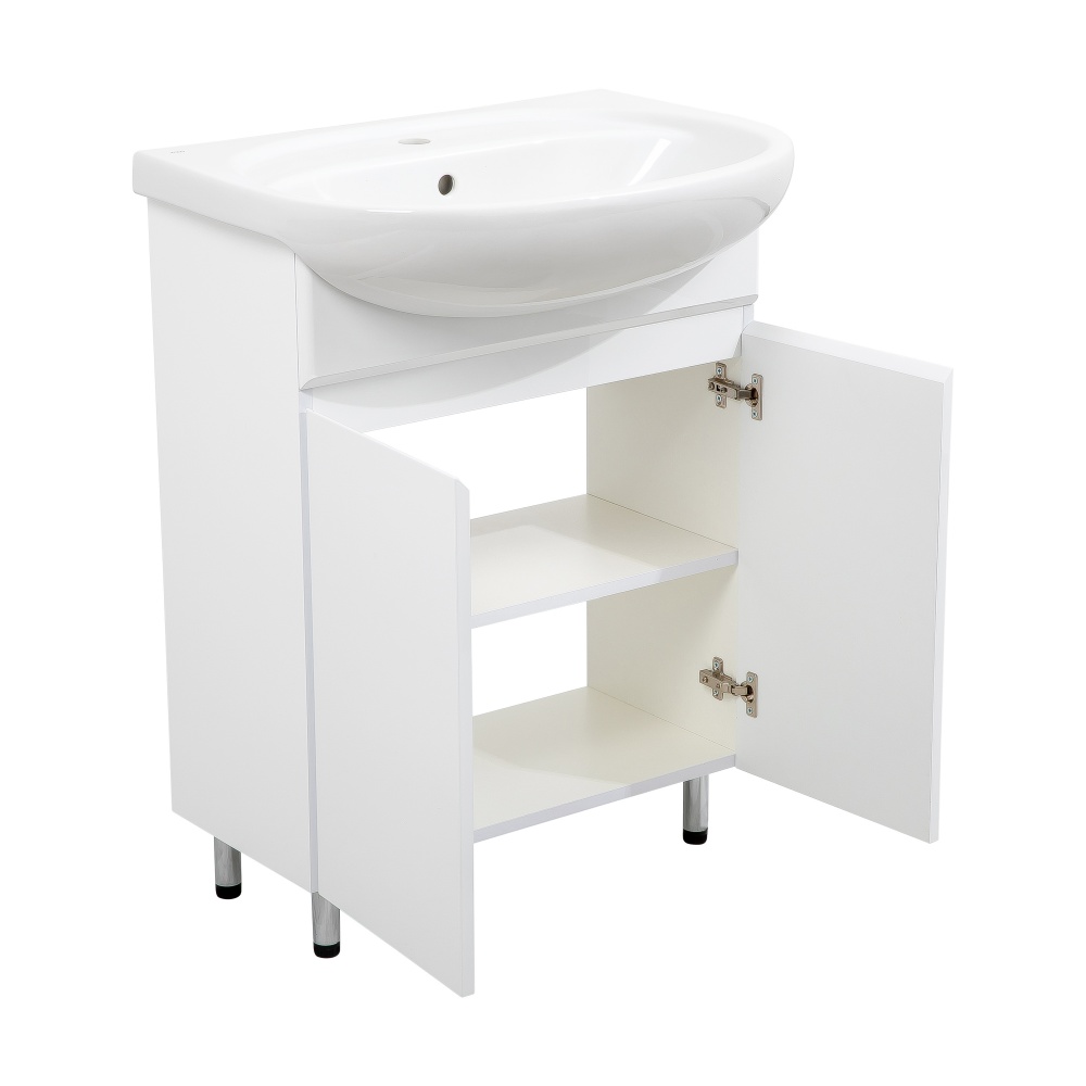 Тумба на ножках Aqua Rodos Лео 65 см белый глянец