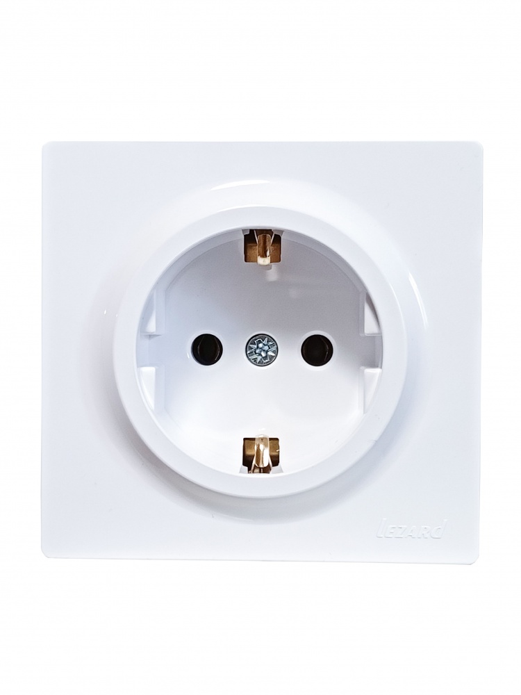 Розетка бытовая с заземлением Lezard LETO IP20 белый 752-0200-122B