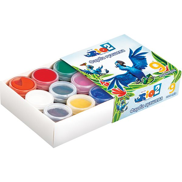 Гуаш Rio 9 кольорів