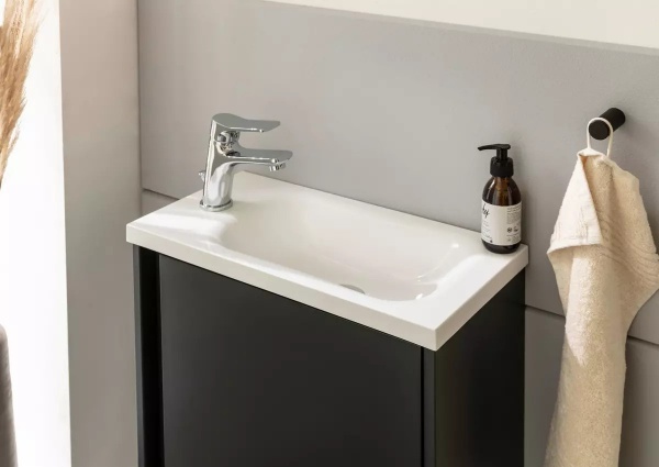 Тумба подвесная ЮВЕНТА Susie - 50 Антрацит с умывальником 