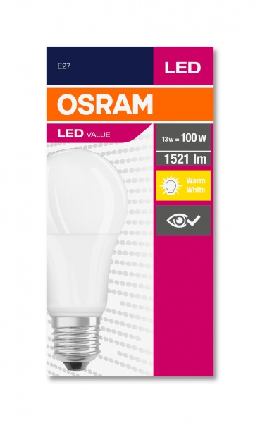 Лампа светодиодная Osram VALUE 13 Вт A100 матовая E27 220 В 2700 К 