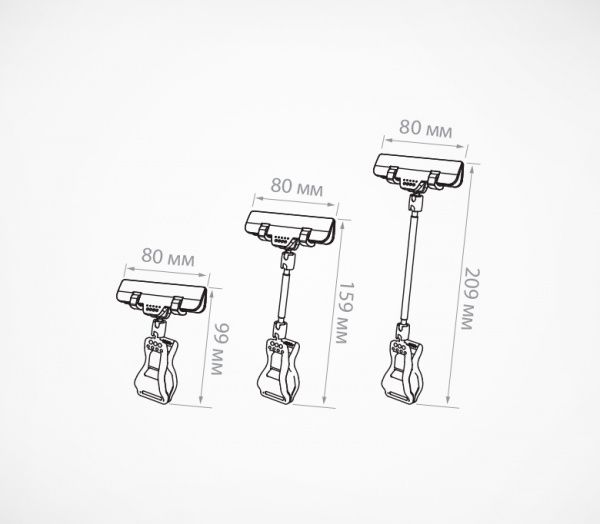 Держатель ценника универсальный на прищепке с широким зажимом FX-Clamp