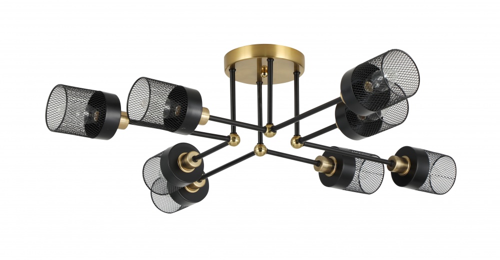 Люстра Sensio Ruan 8x40 Вт E14 черный с золотистым LS-74690/8B-E1440W