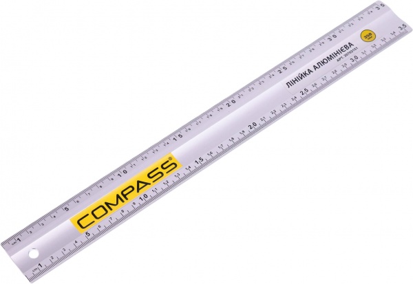 Линейка Compass Л-350 алюминиевая анодированная две шкалы  — фото 1