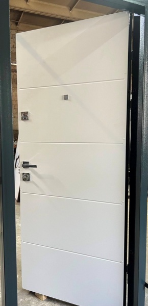 Дверь входная Мавіс Н-22 бетон антрацит / белый 2050x960 мм левая