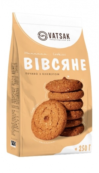 Печенье ВАЦАК Овсяное с кунжутом 230 г 