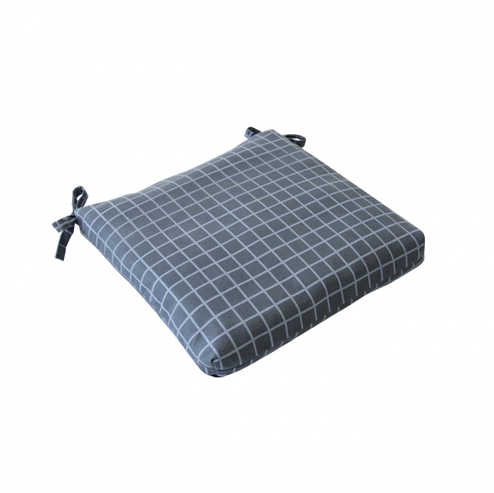 Подушка на стул Vitan Полесье Клетка Графит 350х350