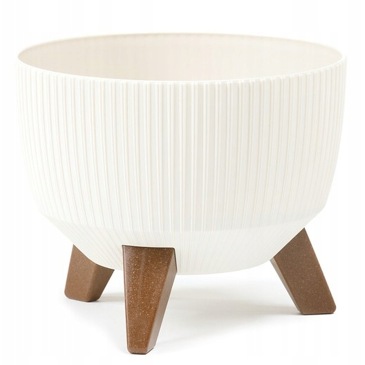 Вазон пластик ROMA jumper 33х18,5 см круглий кремовий 12,4 л Lamela (9749584)