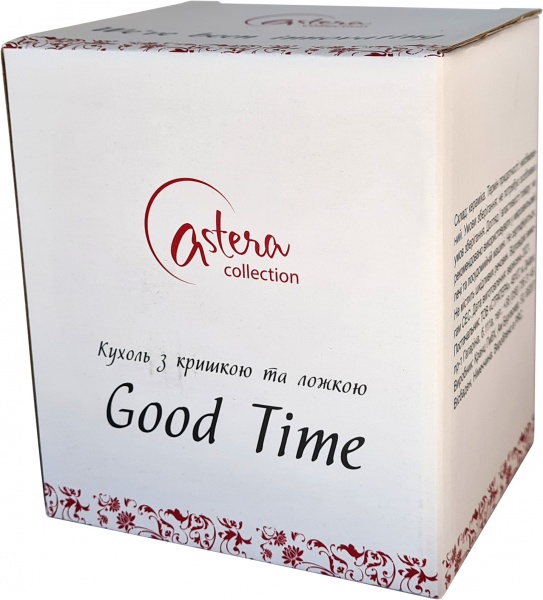 Чашка з кришкою Good Time Black 400 мл A0520-JZ20F07 Astera