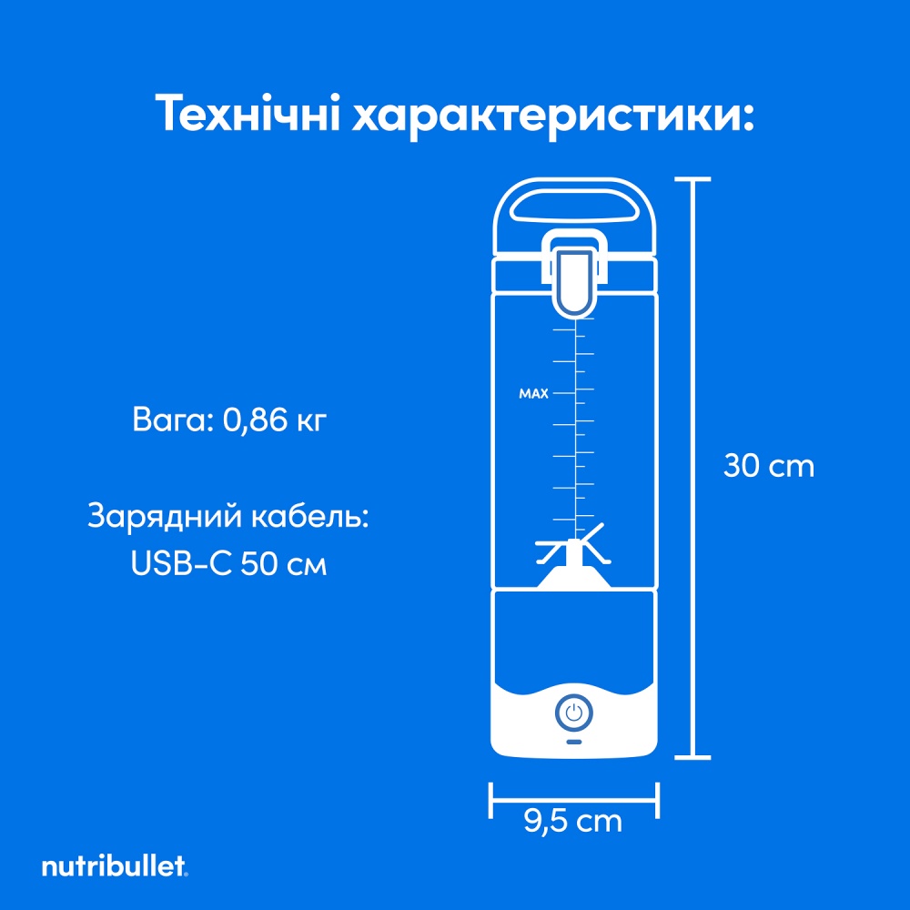 Блендер портативный NUTRIBULLET NBP003LBL
