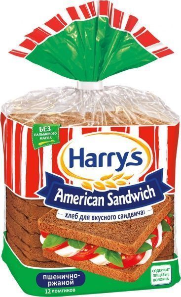 Хліб сандвічний Harrys American Sandwich пшенично - житній 470 г