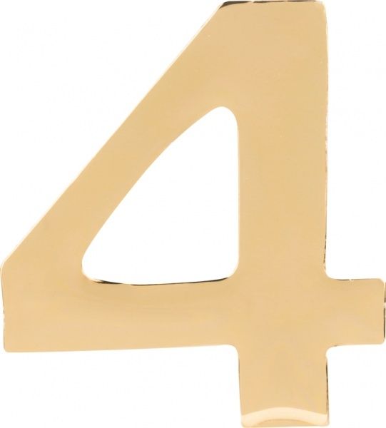 Цифра (наклійка) 4 пластик золотий 40 мм
