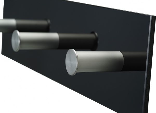 Вішалка настінна чорна 3 алюмінієві гачки L-3-GB(W)