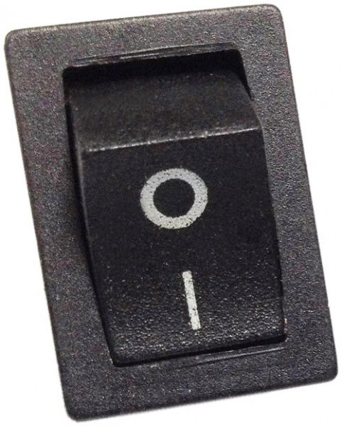Перемикач клавішний без підсвічування EMT «ON-OFF» 6 A 2pin черный 11-0201BK