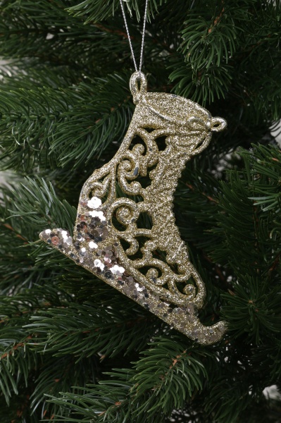 Декоративна підвіска Ковзани 12 см HFK2061G золотий