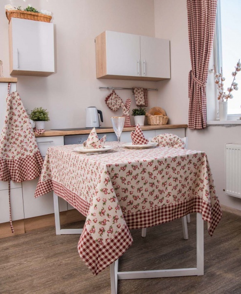 Серветка La Nuit Lucy горошок 40x40 см бордовий 