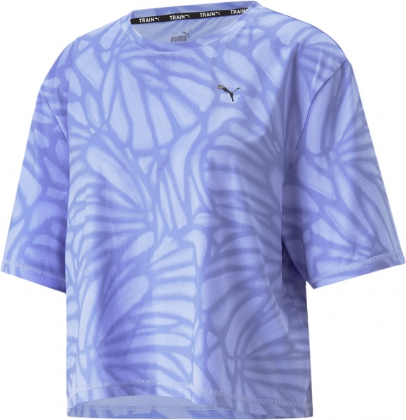 Футболка Puma TRAIN FAVORITE AOP CROP TEE 52321528 р.L фіолетовий