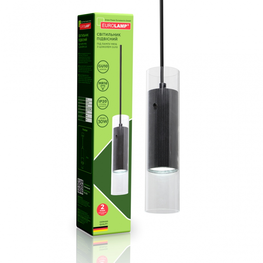 Підвіс Eurolamp ShineRod 1xGU10 чорний LED-LP-1хGU10(black)