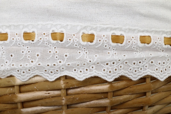 Корзинка плетеная с текстилем 37х31х19/41 см EBE18-5-1 