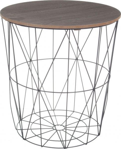 Стол-корзина Сканди 40х40х42 см черный с коричневым 