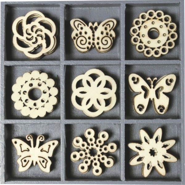 Набор заготовок Цветы и бабочки 10,5x10,5 см 45 шт. Knorr Prandell 