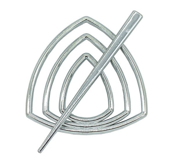 Заколка Трикутник d95 мм срібло глянець В0003-2 MISLT