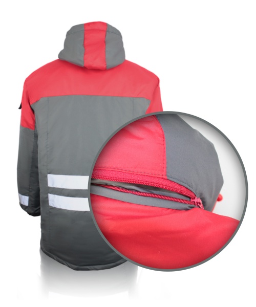 Куртка робоча Торнадо Грей р. 56-58 зріст 5-6 03078-112-116_(182-188) сірий із червоними вставками