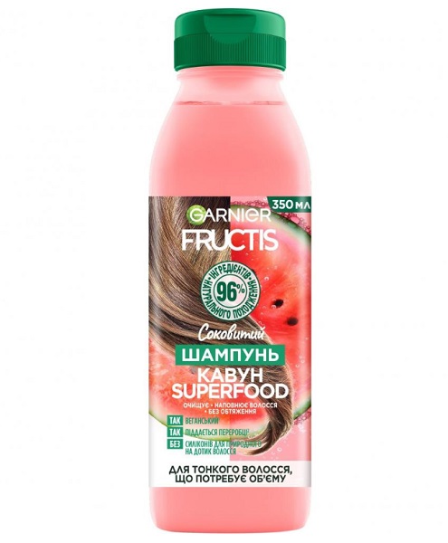 Шампунь Garnier Superfood Соковитий Кавун для тонкого волосся, що потребує об’єму 350 мл