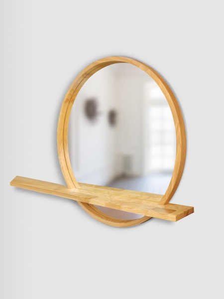 Зеркало с полкой Luxury Wood Sunset ясень натуральный D700 мм 