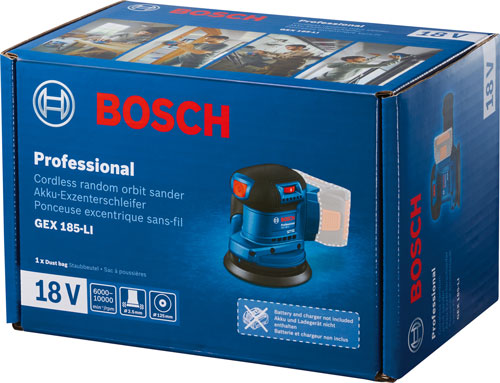 Ексцентрикова шліфмашина Bosch Professional GEX 185-LI 06013A5020