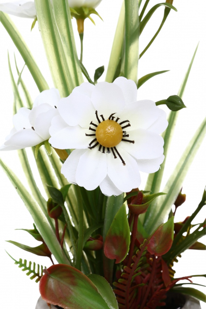 Рослина штучна Космея в бетонному горщику 24,5 см