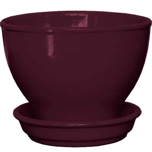 Горшок цветочный Ориана-Запорожкерамика Бонсайница 1 л глянец марсала 