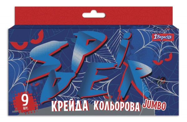 Мел цветной Jumbo 9 шт. Spider 400410 1 вересня