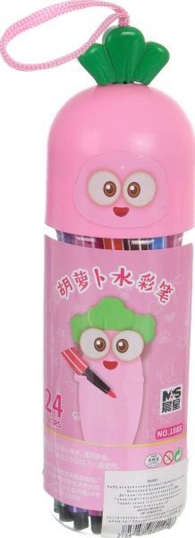 Набор фломастеров акварельных 24 цвета Морковка розовый цвет