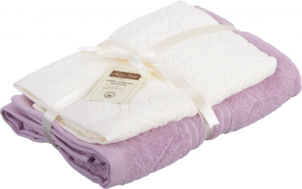 Набор полотенец Elza 2 шт айвори с розовым La Nuit 