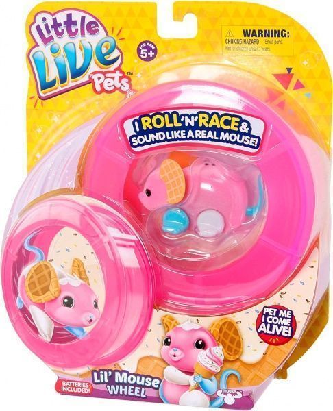 Игрушка интерактивная Little Live Pets мышонок «Вафелька» с колесом 28194