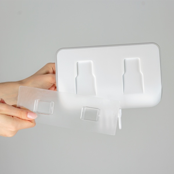 Держатель настенный с крючками клеящийся KP-10 WHITE/GRAY MVM