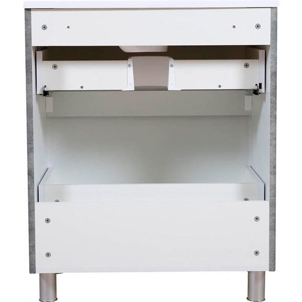 Тумба напольная Aqua Rodos Акцент серый мрамор с умывальником Альфа 70 см